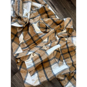 Boutique Purchased Fall Colored Plaid Semi Cropped Shacket